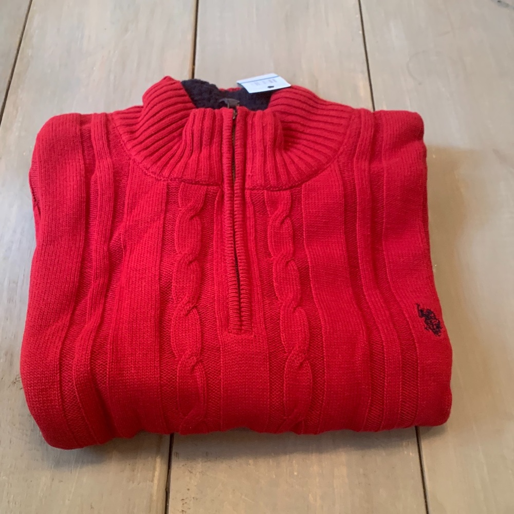 US Polo Assn. Qtr. Zip Pullover Sweater Mens XXL